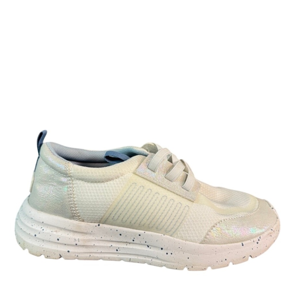 Hey Dude Sirocco White Iridescent Mesh Slip On Sneakers Low Top Shoes Boys 4